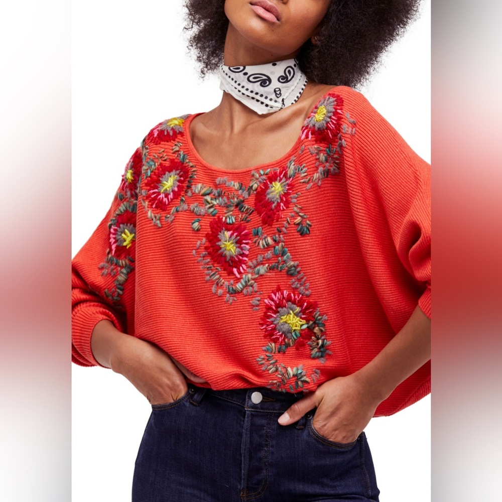 Free People Bouquet Pullover Sweater/ top